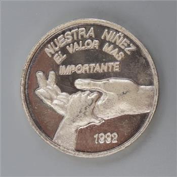 Fine Silver Mexican Bankers Association 1 Troy Oz Round