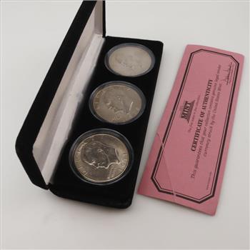 First Commemorative Mint Eisenhower One Dollar Proof Set, 3 Pieces