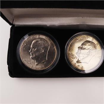 First Commemorative Mint Eisenhower One Dollar Proof Set, 3 Pieces