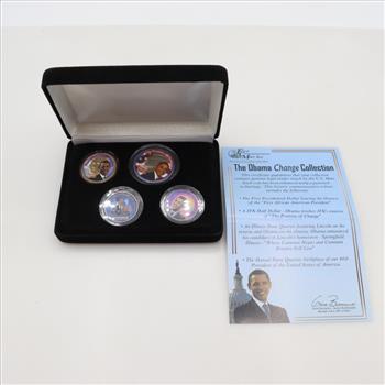 First Commemorative Mint The Obama Change Coin Collection, 4 Pieces