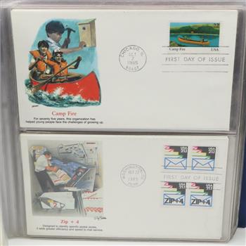 First Day Of Issue Stamps In Book, 12+ Pieces