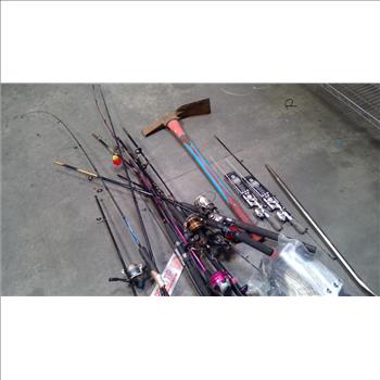 Fishing Pole Bulk Lot With Blade Guard Pry Bar Cutter Mattock And Sandvik Speed Tip