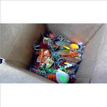 Fishing Supplies Including Wicked Fish Lures, Net, And Shortbus Flashers