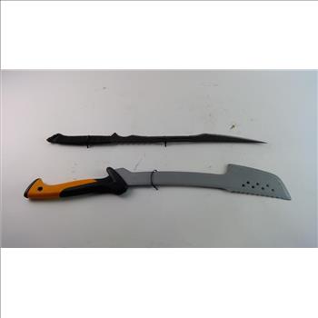Fiskars Machete Axe And Stainless Steel Sword, 2 Pieces