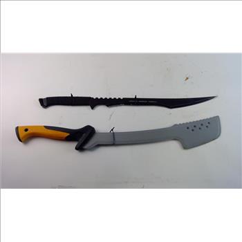 Fiskars Machete Axe And Stainless Steel Sword, 2 Pieces