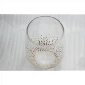 Fitz And Floyd Gold Luster Set Of 4 Stemless Wine Glasses