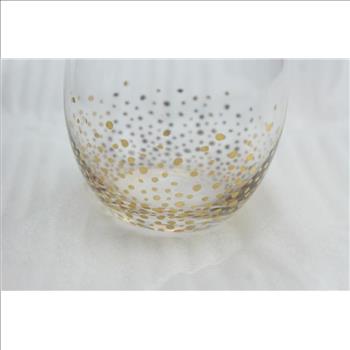 Fitz And Floyd Gold Luster Set Of 4 Stemless Wine Glasses