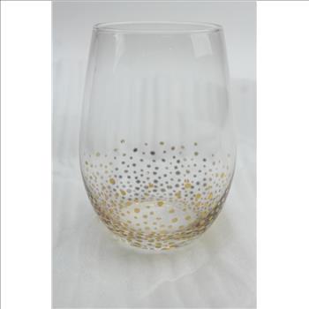 Fitz And Floyd Gold Luster Set Of 4 Stemless Wine Glasses