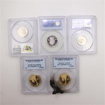 Five US PCGS Slab Coins