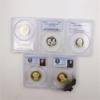Five US PCGS Slab Coins