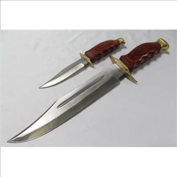Fixed Blade Bowie Knives And Sheath: 2 Knives