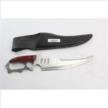 Fixed Blade Knife With Knuckle Guard And Sheath