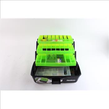 Flambeau Tackle Box With Assorted Fishing Equipment, 15+ Pieces