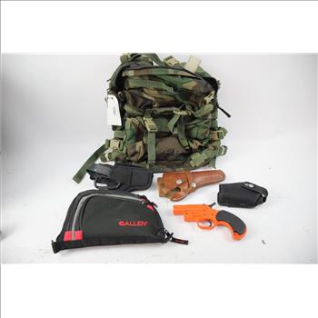 Flare Gun, Gun Holsters, And More Bulk Lot, 5 Pieces