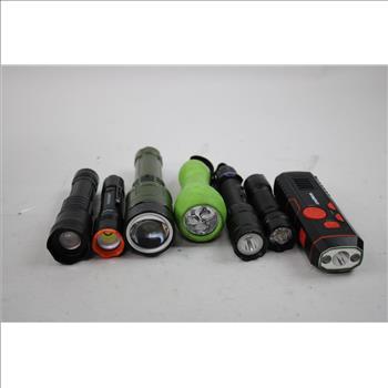Flashlights And More LED Lights Bulk Lot, 19 Pieces With Binoculars