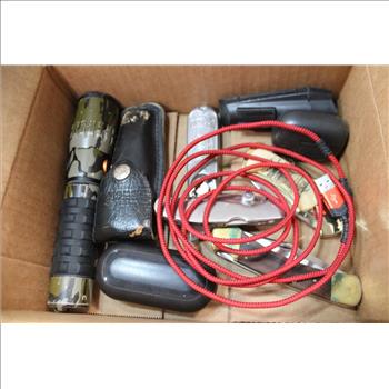Flashlights, Earbuds, Folding Knives, And USB-A To USB-C Cable, 9 Pieces