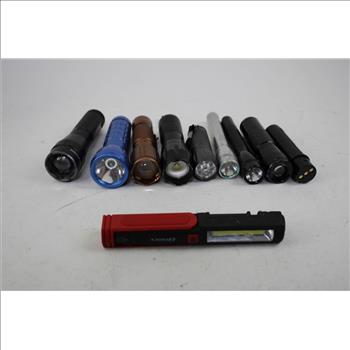 Flashlights, LED Worklights Bulk Lot, 19 Pieces