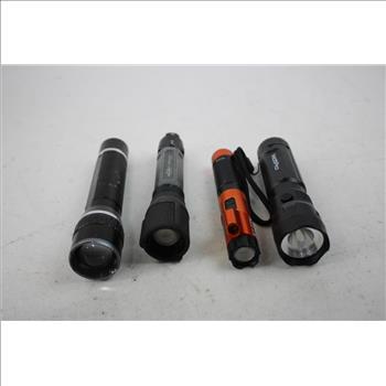 Flashlights, Work Light Bulk Lot With Camillus Knife, 6 Pieces