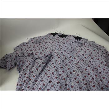 Floral Plaid Button-Ups, Small, Medium, Large, 3 Pieces