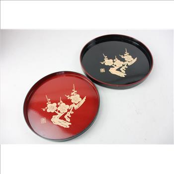 Flower Design Plate Set, 2 Pieces