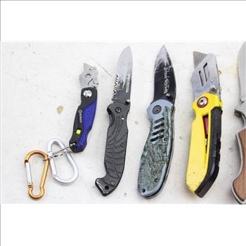 Folding Knives, Box Cutters: Gerber, Schrade, Ozark Trail: 6 Items