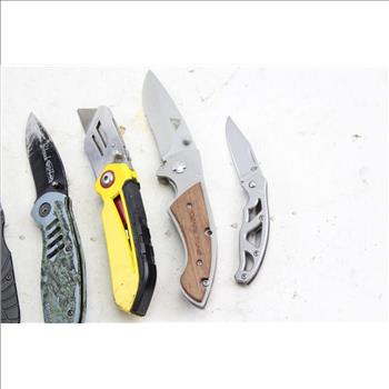 Folding Knives, Box Cutters: Gerber, Schrade, Ozark Trail: 6 Items