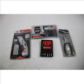 Folding Utility Knife, Self-Test Receptacle, Level, Slip Joint Plier, And More, 10 Pieces