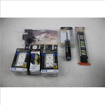 Folding Utility Knife, Self-Test Receptacle, Level, Slip Joint Plier, And More, 10 Pieces