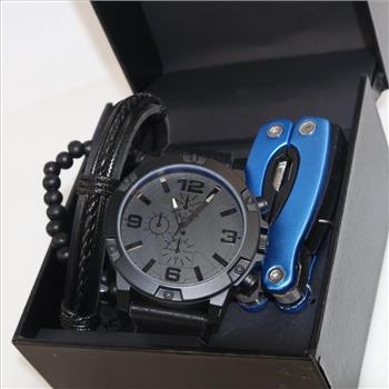 Folio Jewelry And Watch Set, 4 Pieces