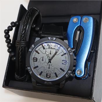 Folio Jewelry And Watch Set, 4 Pieces