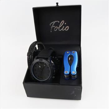 Folio Jewelry And Watch Set, 4 Pieces