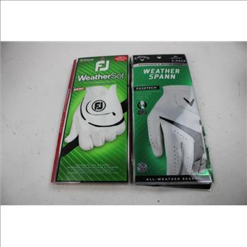 FootJoy WeatherSof XL, Callaway Weather Spann Men's M-L Left Golf Gloves, 2 Pieces