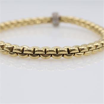 Fope 0.37ct TW Diamond 18kt Gold Bangle Bracelet-Evaluated By Our Certified Gemologist - AGS / GIA