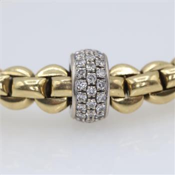 Fope 0.37ct TW Diamond 18kt Gold Bangle Bracelet-Evaluated By Our Certified Gemologist - AGS / GIA