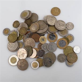 Foreign And US Coins; 1+ Lbs.