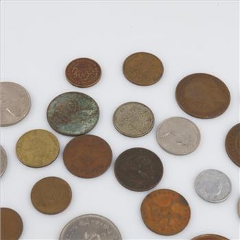 Foreign Coins; 19+ Pieces