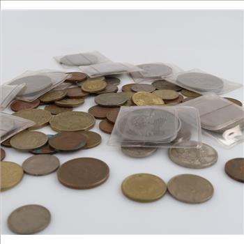 Foreign Coins And Tokens, 50+ Pieces