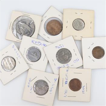 Foreign Coins And Tokens; 9 Pieces