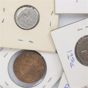 Foreign Coins And Tokens; 9 Pieces