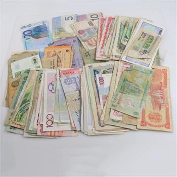 Foreign Currency, 70+ Pieces, includes Euros and Canadian Dollars