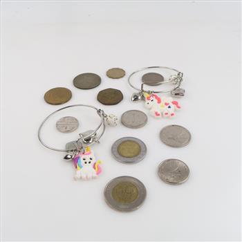 Foreign Currency And Mixed Jewelry, 10+ Pieces