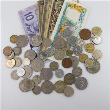 Foreign Currency And Tokens; 50+ Pieces