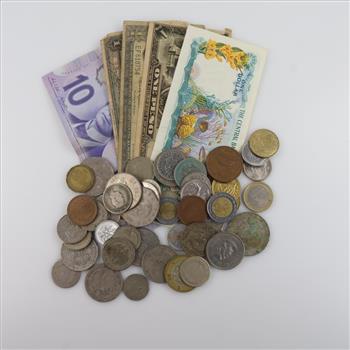 Foreign Currency And Tokens; 50+ Pieces