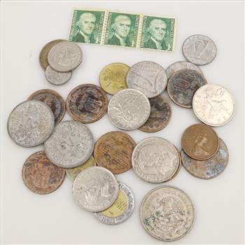 Foreign Currency Stamps, 24+ Pieces