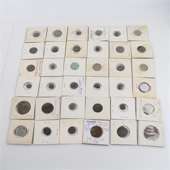 Foreign Currency & Tokens, 34+ Pieces