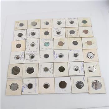 Foreign Currency & Tokens, 34+ Pieces