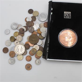 Foreign Currency & Tokens, 60+ Pieces