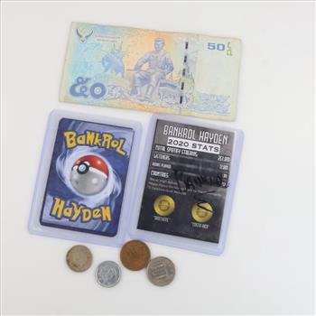 Foreign Currency With Bankrol Hayden Cards; 7 Pieces