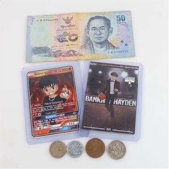 Foreign Currency With Bankrol Hayden Cards; 7 Pieces