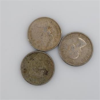 Foreign Silver Currency, 3 Pieces